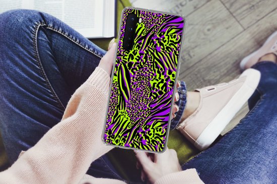 OnePlus Nord - Imprimé animal - Zebra - Fluo - Violet - Siliconen