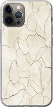Geschikt voor iPhone 12 Pro hoesje - Marmer print - Chic - Patronen - Siliconen Telefoonhoesje