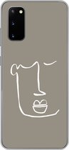 Geschikt voor Samsung Galaxy S20 hoesje - Lippen - Abstract - Line art - Siliconen Telefoonhoesje