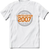 2007 Limited Edition Ring T-Shirt | Zilver - Goud | Grappig Verjaardag en Feest Cadeau Shirt | Dames - Heren - Unisex | Tshirt Kleding Kado | - Wit - 3XL