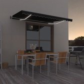 Decoways - Luifel automatisch met LED en windsensor 450x350 cm antraciet