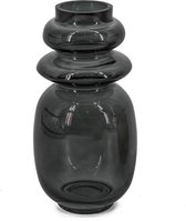 Glazen vaas antraciet - Kolony - 10,5x10,5x10,5cm - glazen decoratie