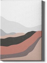 Walljar - Pink Desert Mountains - Muurdecoratie - Canvas schilderij