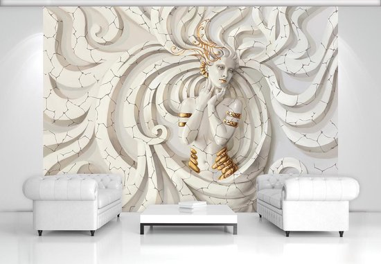 Sculpture Yoga Woman Swirls Medussa Photo Wallcovering