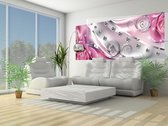 Pink Floral Diamond Abstract Modern Photo Wallcovering