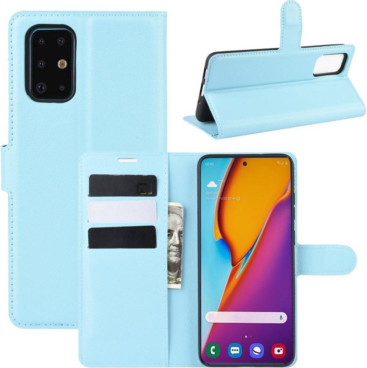 Book Case - Geschikt voor Samsung Galaxy S20 Plus Hoesje - Lichtblauw