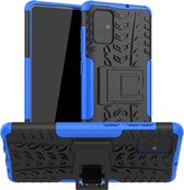 Rugged Kickstand Back Cover - Samsung Galaxy A71 Hoesje - Blauw