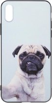 ADEL Siliconen Back Cover Softcase Hoesje Geschikt voor iPhone XS/X - Bulldog Hond