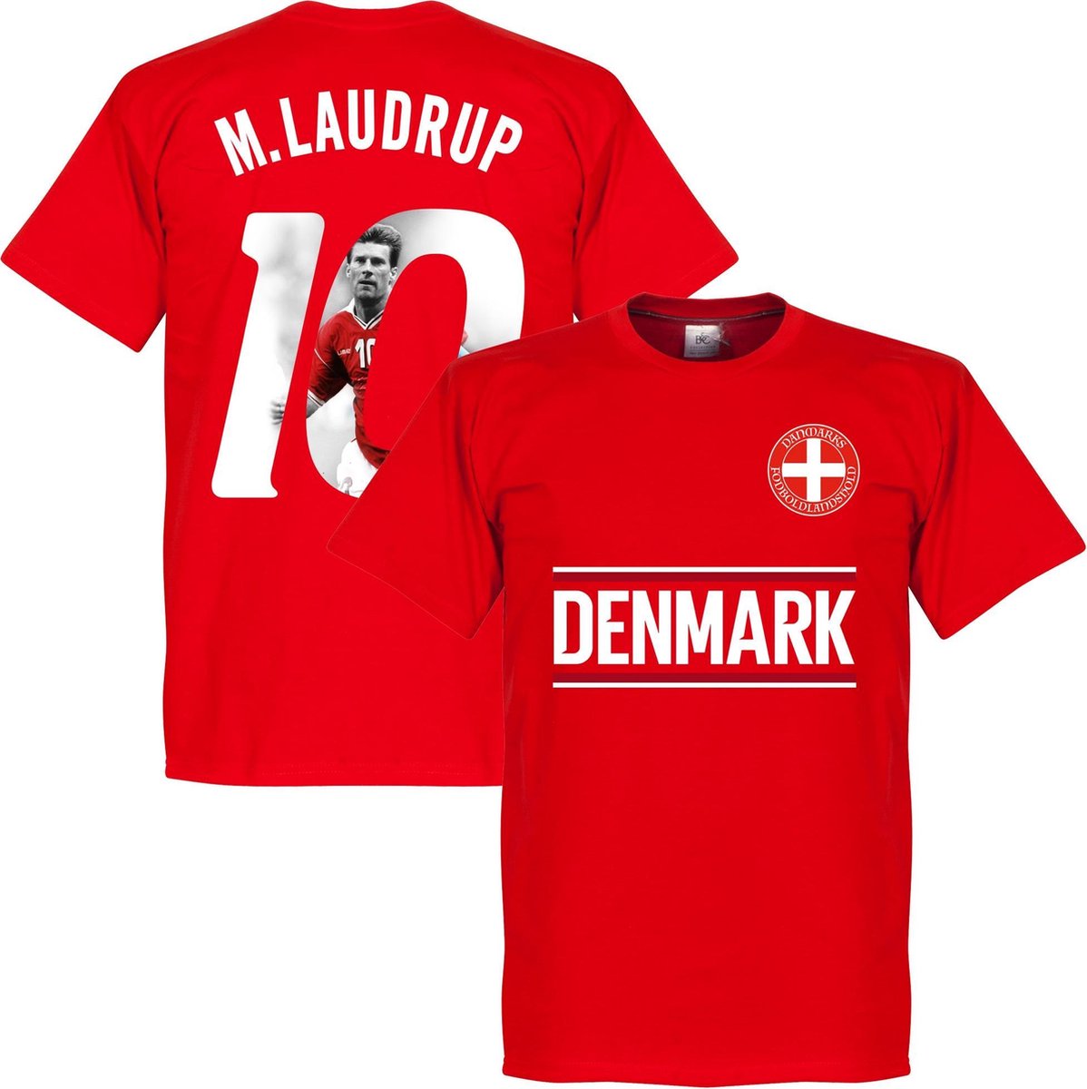 Denemarken M. Laudrup 10 Gallery Team T-Shirt - Rood - XXXL