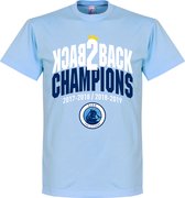 City Back to Back Champions T-Shirt - Lichtblauw - XL
