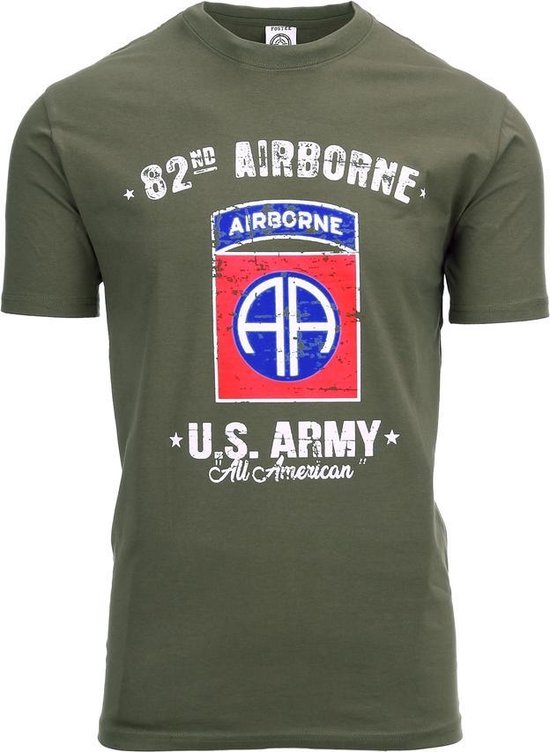Fostex Garments T shirt U.S. Army 82nd Airborne kleur Groen