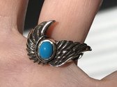 Zilveren Angelwings ring turquoise