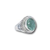 Zilveren ring Turquoise maat 8