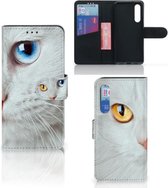 Xiaomi Mi 9 SE Telefoonhoesje met Pasjes Witte Kat
