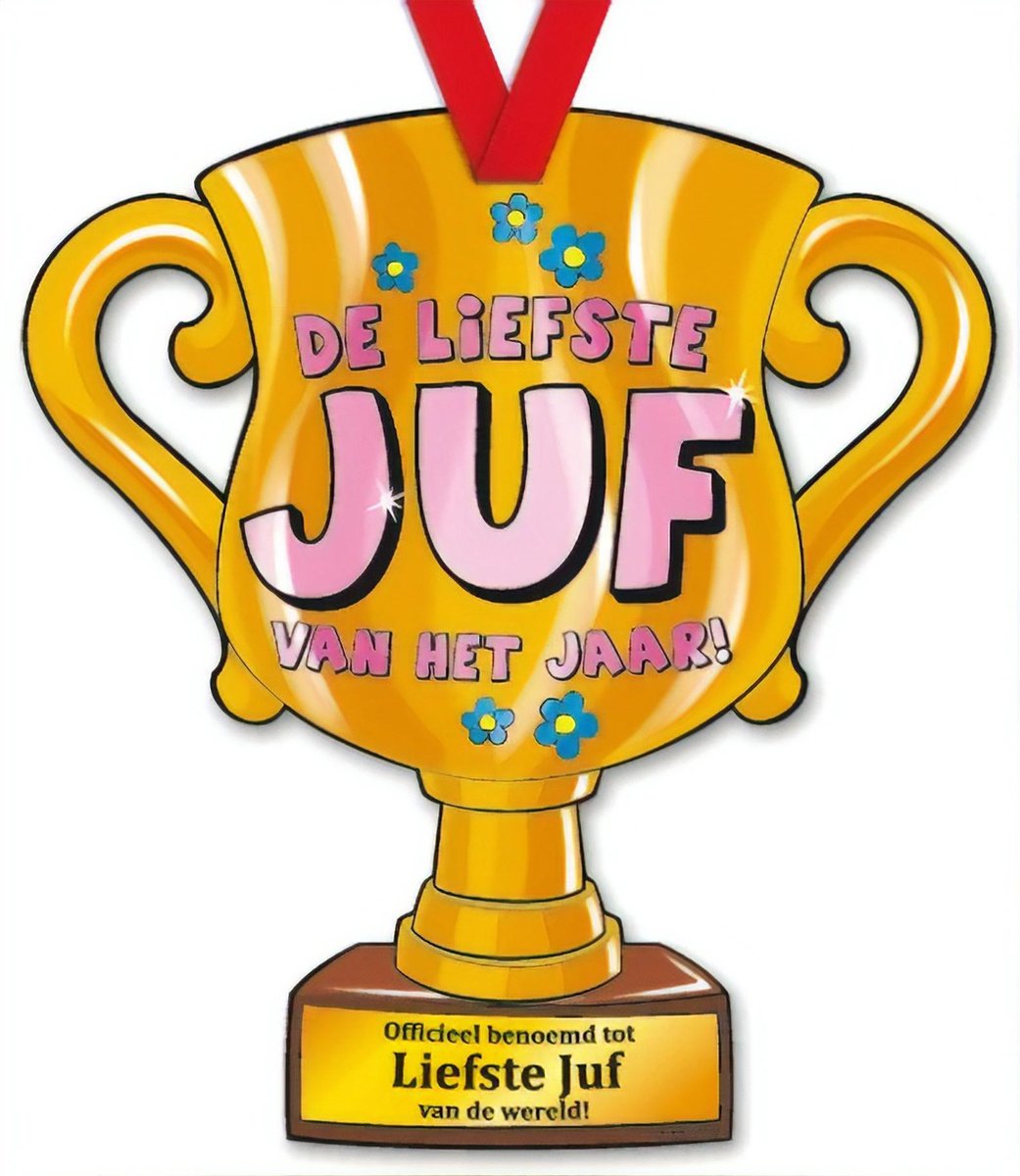 Trofee met lint - Trophy - Juf