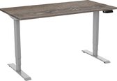 Zit-sta bureau elektrisch 2 motorig 160 x 80|Bruin eiken |Aluminium frame