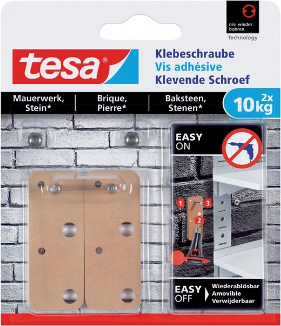 Tesa Klevende Schroef bakstenen vierkant 77908 10 kg | bol.com