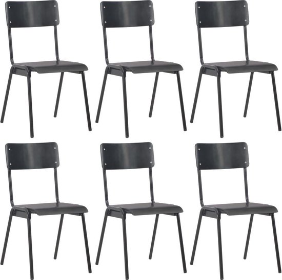 | Eetkamerstoelen 6 st multiplex zwart | Eetkamerstoelen 6 st multiplex zwart
