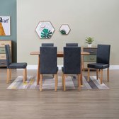 Eetkamerstoelen 6 st kunstsuéde grijs