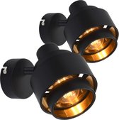 Spotlights 2 st E14 zwart