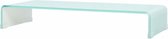 Tv-meubel/monitorverhoger wit 90x30x13 cm glas