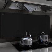 Spatscherm keuken 120x50 cm gehard glas zwart
