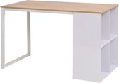 Schrijftafel 120x60x75 cm eikenkleur en wit