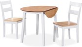 Eetkamerset MDF en rubberwood wit 3-delig