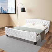 Bed met traagschuim matras kunstleer wit 180x200 cm