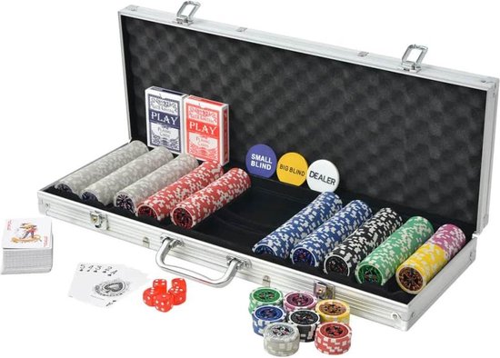 Thumbnail van een extra afbeelding van het spel Pokerset met 500 chips aluminium