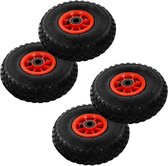 Steekwagenwielen 3,00-4 (260x85) rubber 4 st
