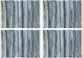 Placemats 4 st chindi 30x45 cm katoen denimblauw