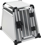 Hondentransportbox M aluminium