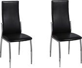 Eetkamerstoelen 2 st kunstleer zwart