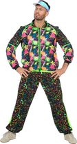 Wilbers & Wilbers - Jaren 80 & 90 Kostuum - Super Druk Neon Graffiti Jaren 80 Retro Trainingspak - Man - Multicolor - Maat 54 - Carnavalskleding - Verkleedkleding