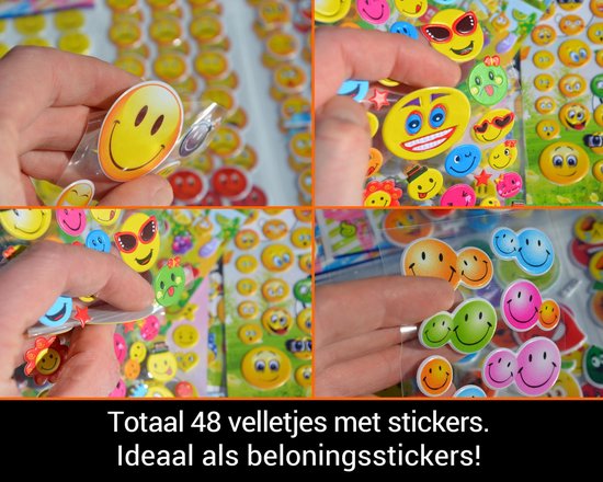 Autocollants Smiley 48 feuilles Autocollants de récompense pour Enfants Garçons Filles | 1350+ morceaux de mousse 3D | King Mungo KMST007
