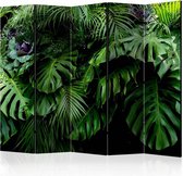 Vouwscherm - Regenwoud 225x172cm, gemonteerd geleverd, dubbelzijdig geprint (kamerscherm)