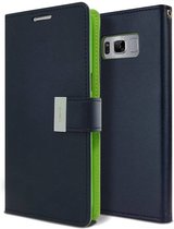 Samsung Galaxy S8 Plus Rich Diary Wallet Case Donker blauw