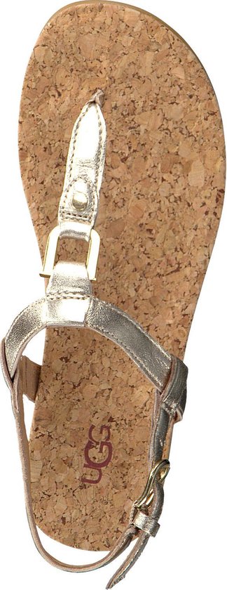 UGG ALEIGH W - Volwassenen Platte sandalenDames Sandalen - Kleur: Metallics  - Maat: 39 | bol.com