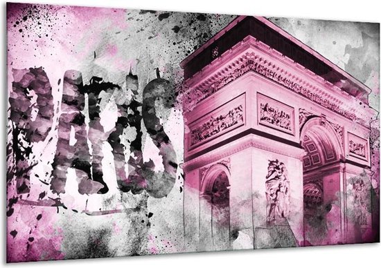 Peinture sur verre Paris, Villes | Violet, rose, gris | 120x70cm 1Hatch | Tirage photo sur verre |  F006885