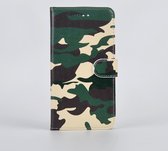 P.C.K. Hoesje/Boekhoesje/Bookcase Leger/Army/Camouflage geschikt voor Apple iPhone 6 MET GLASFOLIE