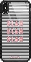 iPhone X/XS hoesje glass - Blah blah blah | Apple iPhone Xs case | Hardcase backcover zwart