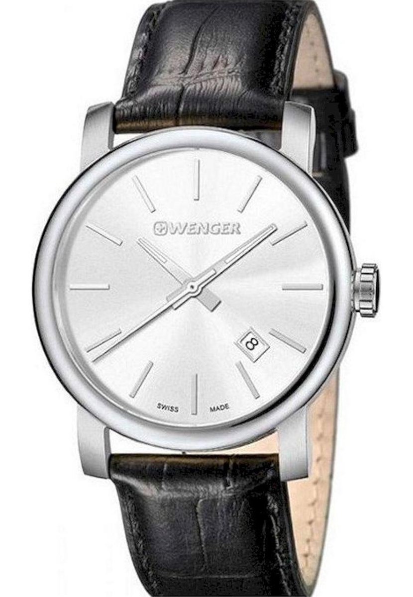 Wenger Urban Vintage - Horloge 01.1041.122 - Leer - Zwart