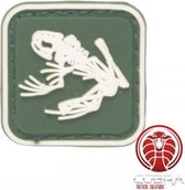 US Navy Seals Bone kikker skelet PVC patch embleem groen met klittenband