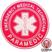 Paramedic Emergency Medical Technician red PVC patch embleem met klittenband