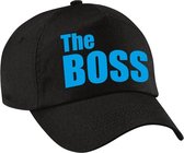 The Boss pet / cap zwart met blauwe letters voor heren - verkleedpet / feestpet