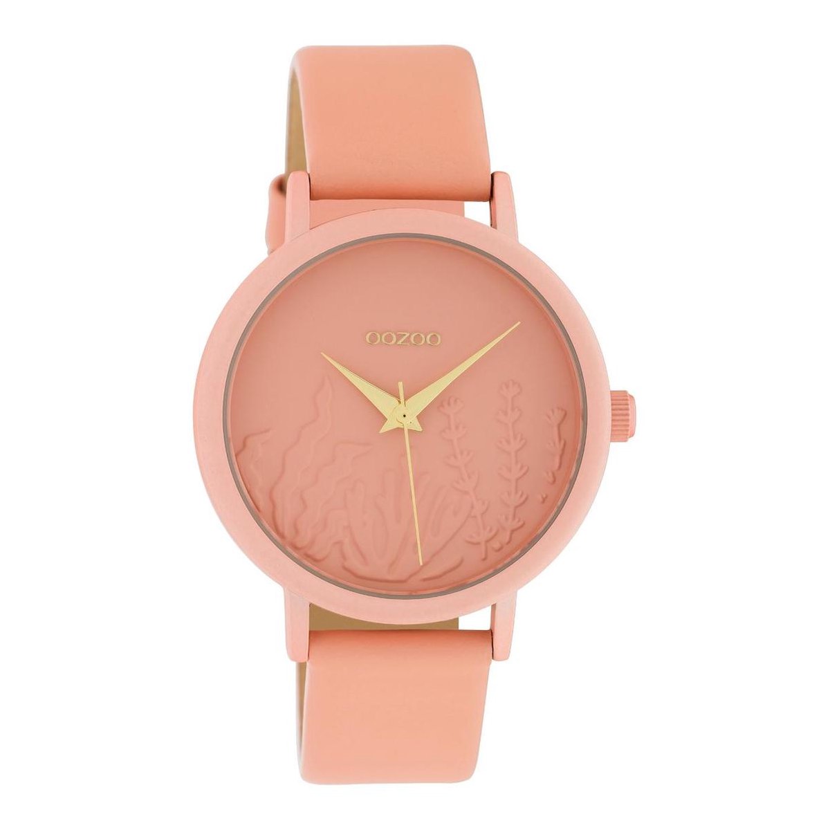 OOZOO Timepieces - Zacht roze horloge met zacht roze leren band - C10604 - Ø36