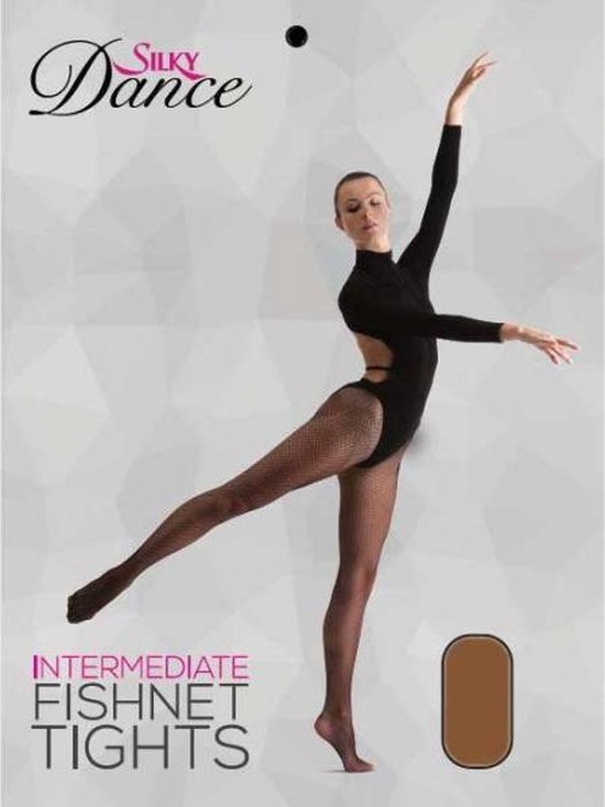 Zwarte Netpanty Silky Dance - Visnetpanty voor Dansers - Dames - Maat L