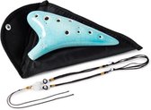 Soundscape 'Cooller' Ceramic 12-Hole Ocarina in C Major - Light Blue + Accessories