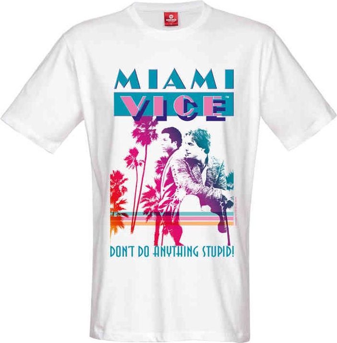 T-shirt Manches Longues Miami Vice – PISTOLS IN PARADISE – Blanc – Taille 2XL